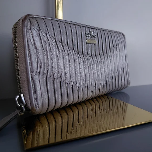Coach Metallic Gray Women's Wallet - Picture 3 of 11